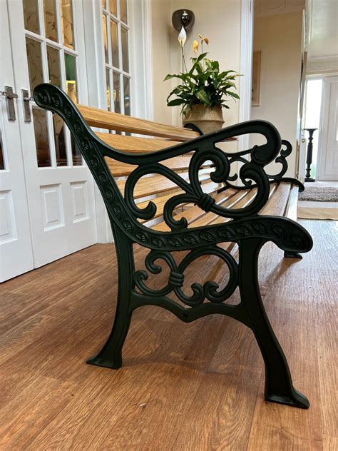 Fully Restored Cast Iron Garden Bench With Oiled Oak Slats Etsy