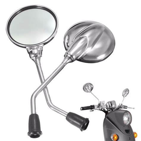 1 Pair Chrome Motorcycle Motorbike Dirt Bike Rearview Rear View Side