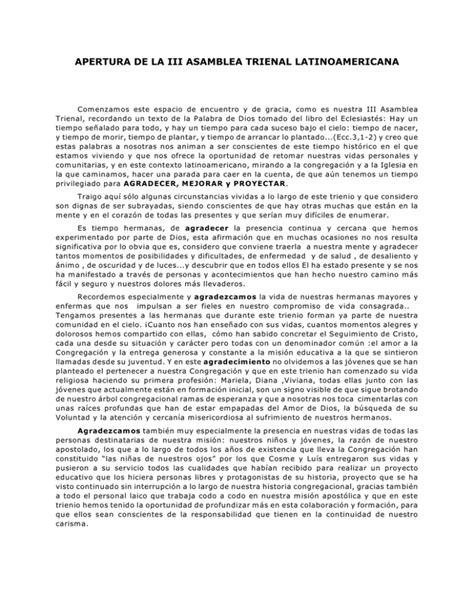 Palabras De Apertura Pdf