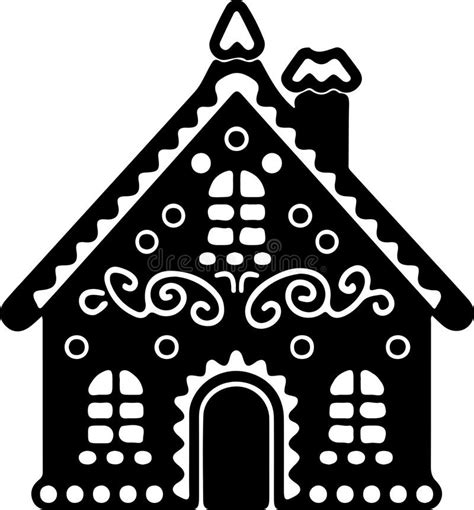 Gingerbread House Outline Silhouette Generative Ai Stock Vector