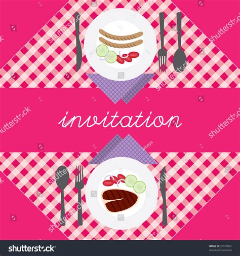 Romantic Dinner Invitation Stock Vector Illustration 92020802