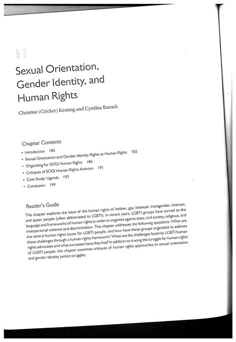 Pdf Sexual Orientation Gender Identity And Human Rights