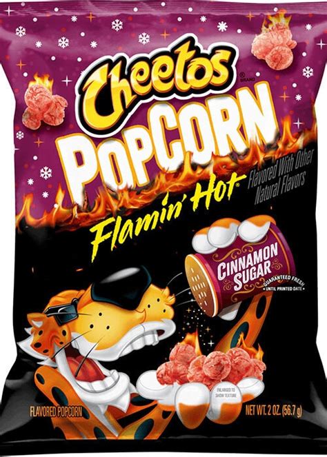 Spicy Sweet Popcorn Snacks Cheetos Flamin Hot Cinnamon Sugar