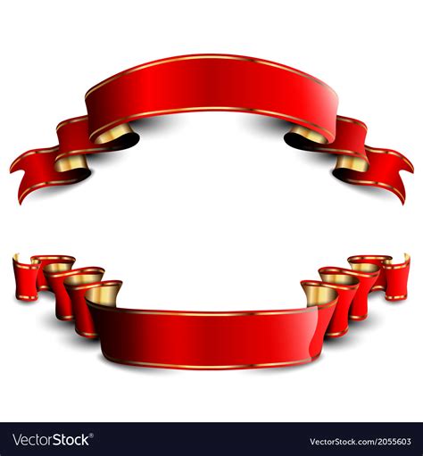 Two Red Royal Ribbons Royalty Free Vector Image