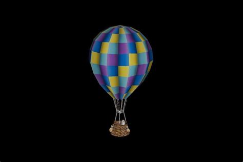 Hot Air Balloon Low Poly Free Vr Ar Low Poly D Model Cgtrader