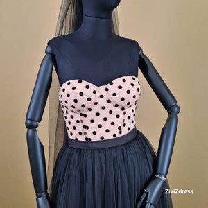 Polka Dot Crop Top Nude Polka Dot Black Corset With Bra Nude Black