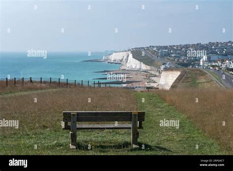View west towards Saltdean beach fromTelscombe Cliffs, Saltdean, East ...