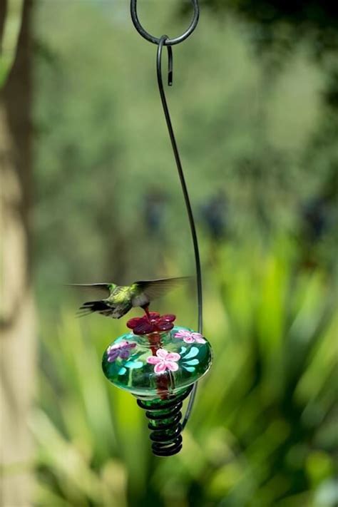 Hand Painted Glass Hummingbird Feeder Unique Humming Bird Feeders The Birdhouse Chick