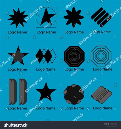 Minimalist Geometric Shapes Logo Design Set Stock Vector (Royalty Free ...