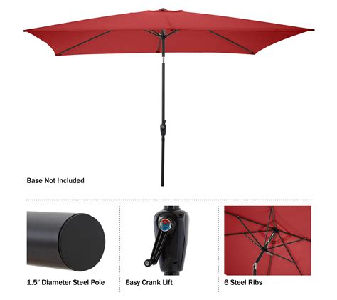 Pure Garden 10 Ft Rectangular Patio Umbrella Ea Sy Crank Shade