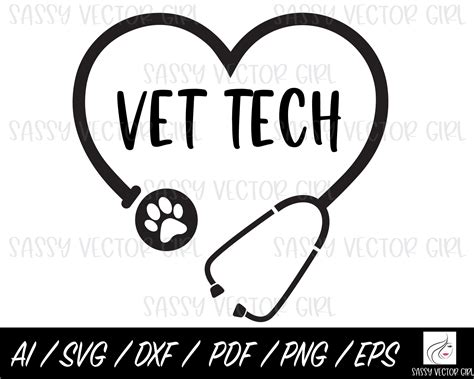 Vet Tech Svg Veterinary Technician Instant Download Etsy