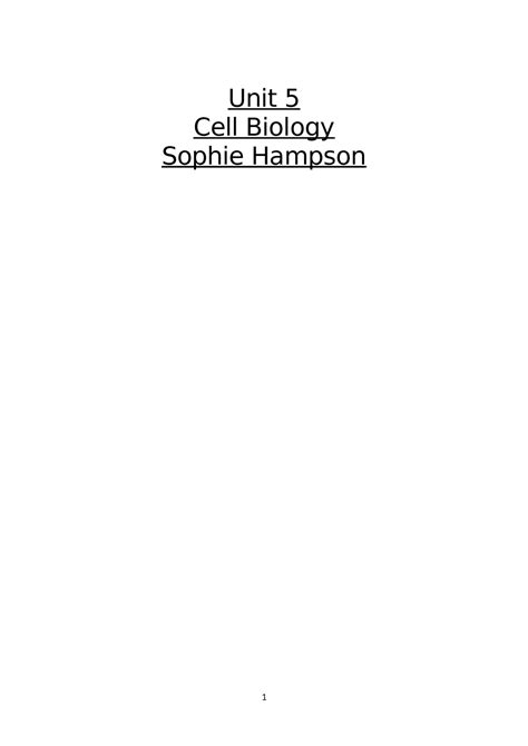 Unit 5 Cell Biology This Assignment Achieved A Merit It Is And
