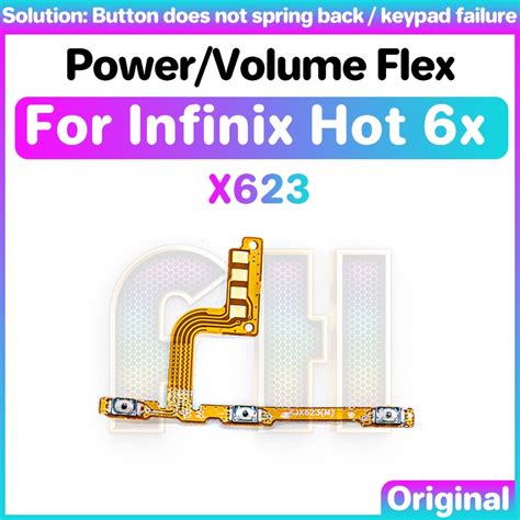 Power Volume Button Flex For Infinix Hot X X Switch On Off Key Mute Button Ribbon Flex Cable