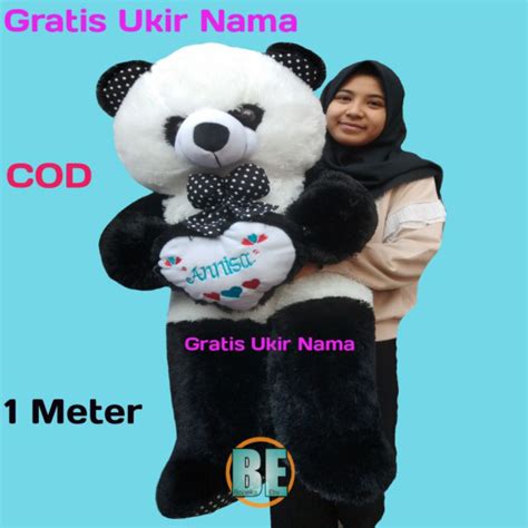 Jual Boneka Panda Hitam Putih Jumbo Beruang Teddy Bear Murah Gratis