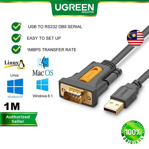 Ugreen Usb 20 To Rs232 Db9 Serial Cable Male A Converter Adapter Pl2303 Chipset Pda 9 Db9 In