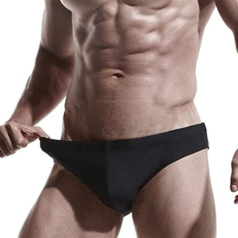 Aimpact Mens Vintage Swim Briefs Sexy Bikini Swimwear Quick Dry Retro Swimsuit With Print