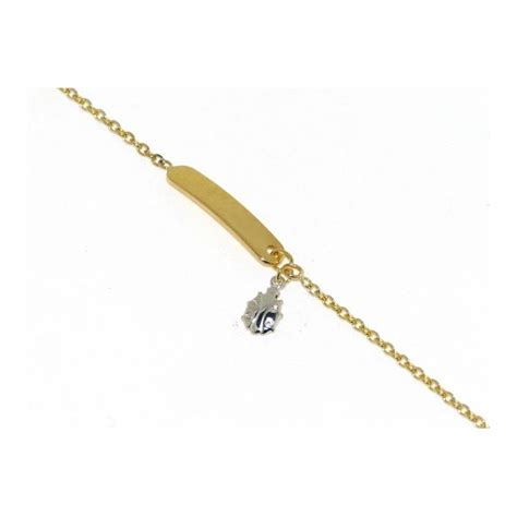 Bracciale Bimbo Bimba Con Piastrina E Coccinella Oro Giallo