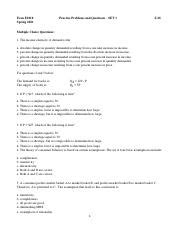 Econ E Practice Problem Set Spring Pdf Econ E