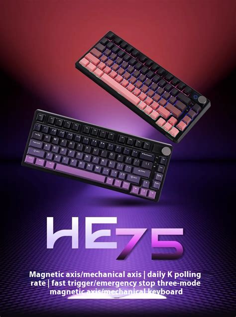 EPOMAKER HE75 Magnetic Wireless Keyboard 75 Hot Swappable RGB GASKET Custom Gaming Keyboard