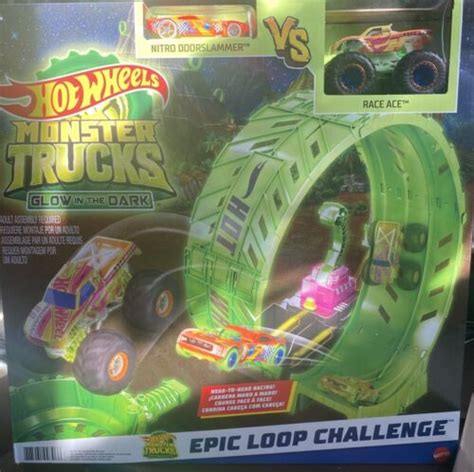Hot Wheels Monster Trucks Glow In The Dark Epic Loop Challenge Play Set Ebay