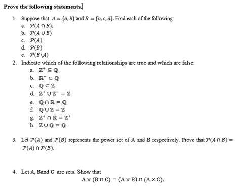 Solved Suppose That A A B And B B C D Find Each Chegg