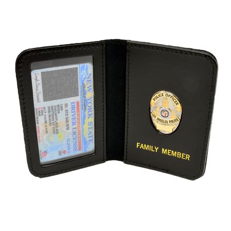 LAPD Officer Family Member Badge Leather ID Wallet Case