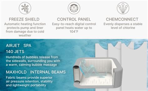 Amazon Bestway Saluspa Hawaii Smart Airjet Inflatable Hot Tub Square Portable To