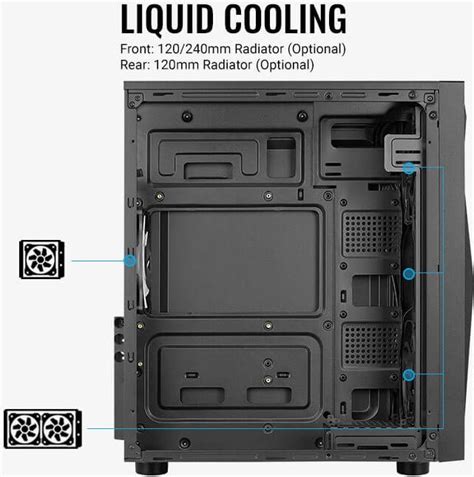 AeroCool Glider, inkl. 2x Lüfter, Acrylfenster (Glider Cosmo-A-BK-v2 ...
