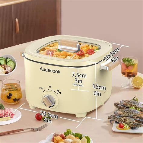 Audecook Hot Pot Electric 2 5L Portable Nonstick Multicooker For 1 3