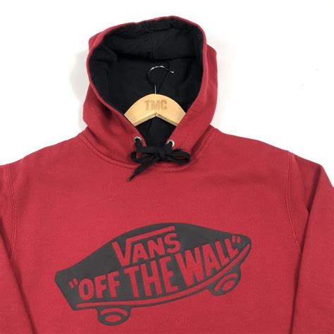 Vans ‘off The Wall Hoodie Red S Tmc Vintage Vintage Clothing