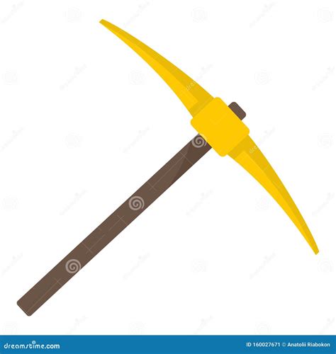 Icono Del Pickaxe De Oro Estilo Plano Ilustración Del Vector