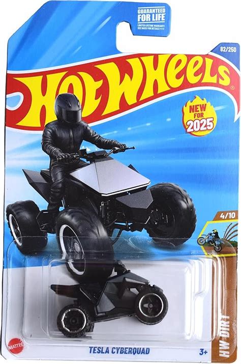 Amazon Hot Wheels Tesla Cyberquad Hw Dirt Black Silver Toys Games