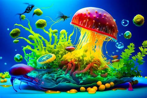 Premium Ai Image Underwater Scene With Jellyfish And Other Sea