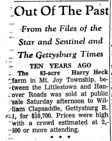 Clipping From The Gettysburg Times