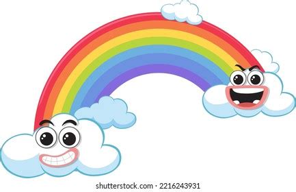 Rainbow Clouds Cartoon Style Illustration Stock Vector (Royalty Free ...