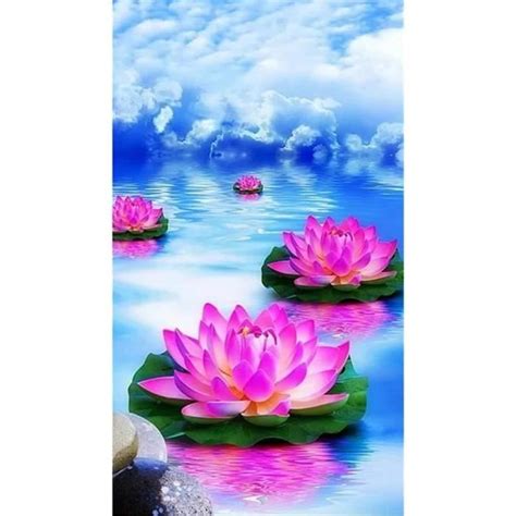 Domybest Lotus 5D Diy Diamond Painting Grande Taille Diamond Painting