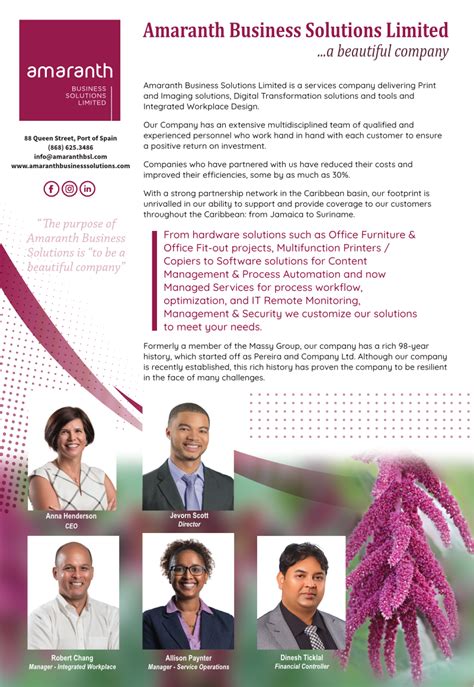 amaranth business solutions limited whos  whos