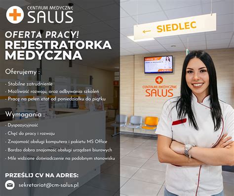 Oferta Pracy Dla Rejestratorki Medycznej W Siedlcu Centrum Medyczne