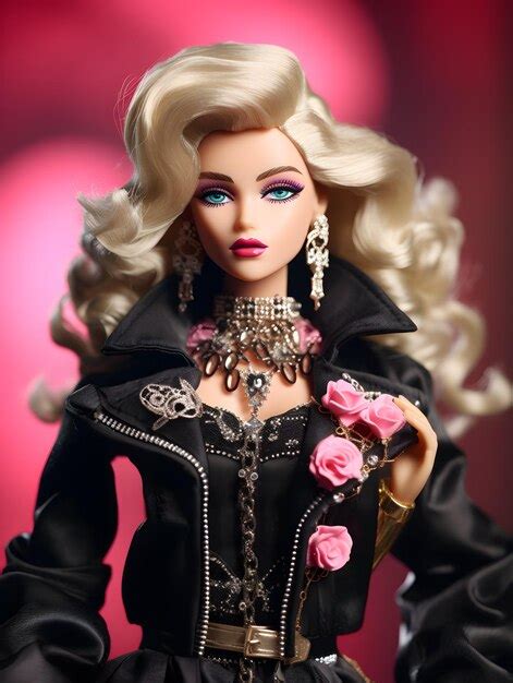 Premium AI Image Barbie Doll Pink Blonde Girl Background