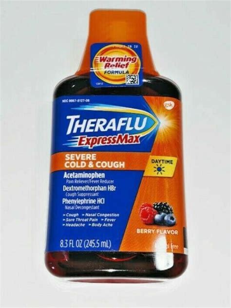 Theraflu Expressmax Daytime Severe Cold And Cough Berry Flavor 8 3 Fl Oz Ebay