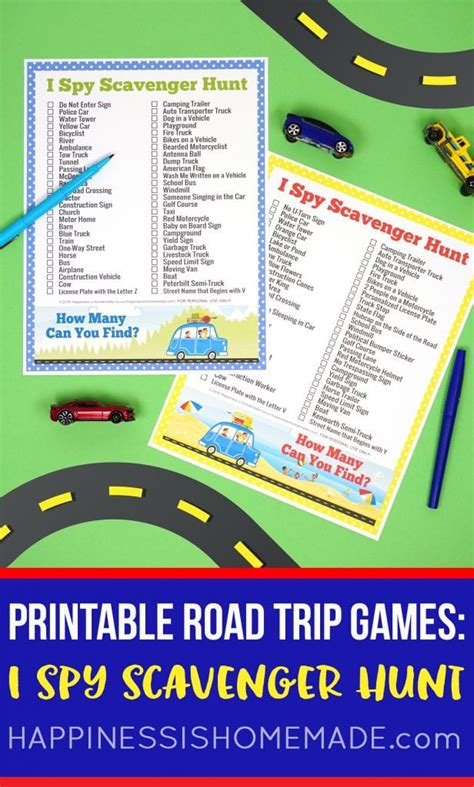Road Trip Games I Spy Scavenger Hunt Happiness Is Homemade
