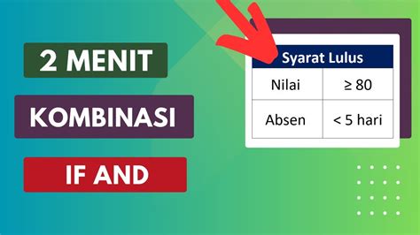 Rumus If And Pada Excel Untuk Pemula Kombinasi Youtube