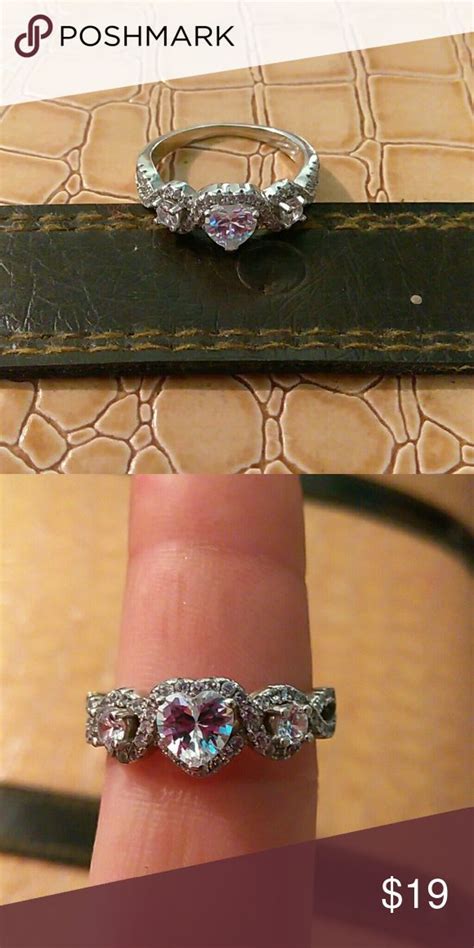 Sterling Silver Diamond Accent Heart Ring Heart Shaped Rings Silver