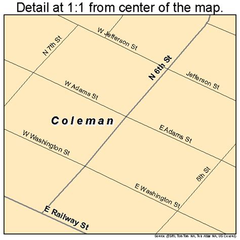 Coleman Michigan Street Map 2617100