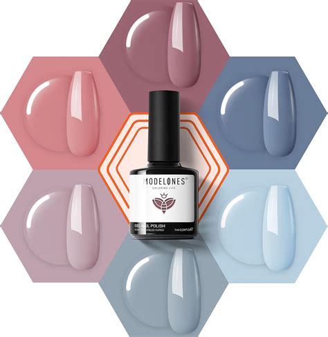Modelones Gel Nail Polish Set Colors Nude Pink Gel Polish Kit Pastel Blue Nail Polish Gel