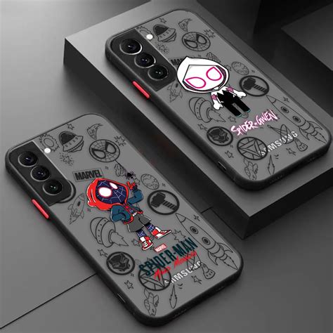 Spiderman Miles Gwen Marvel Heroes Caixa De Telefone Celular Mate Para Samsung Galaxy S23 S22