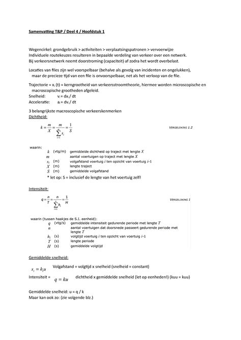 T P Deeltentamen Definities Hoofdstuk Samenvatting Deel