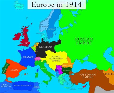 Europe In 1914 At The Beginning Of The World War Maps On The Web