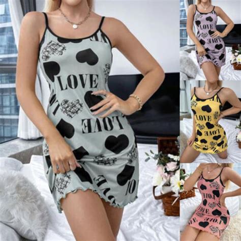 Lingerie Sexy Pour Femmes Robe Imprimée En Forme De Cœur Sous Vêtements