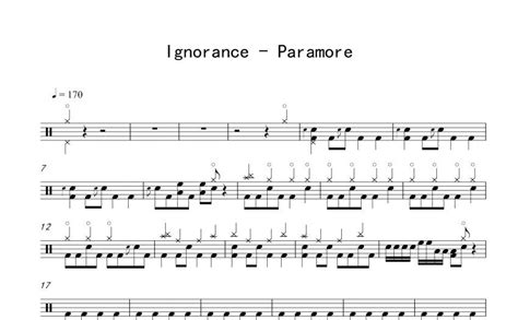 Paramore鼓谱 Ignorance 架子鼓谱 琴谱网